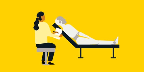 AI is a patient on a bed 