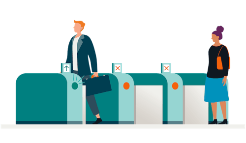 Using GitLab Access Tokens effectively - subway tollgate - blog illustration 