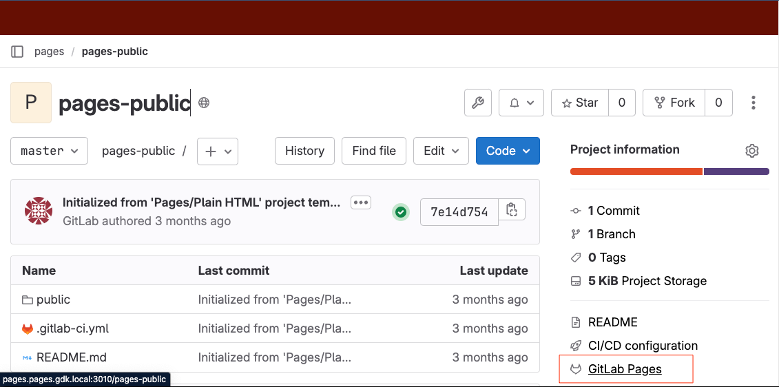 Improved GitLab page visibility in the sidebar