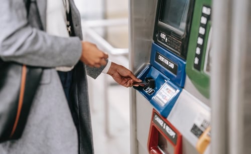 accessibility directive - ticket vending machine - stock photo
