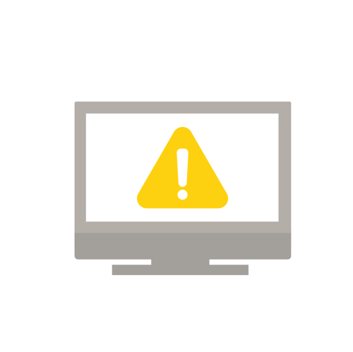 incident management - warning sign screen - hexagon white