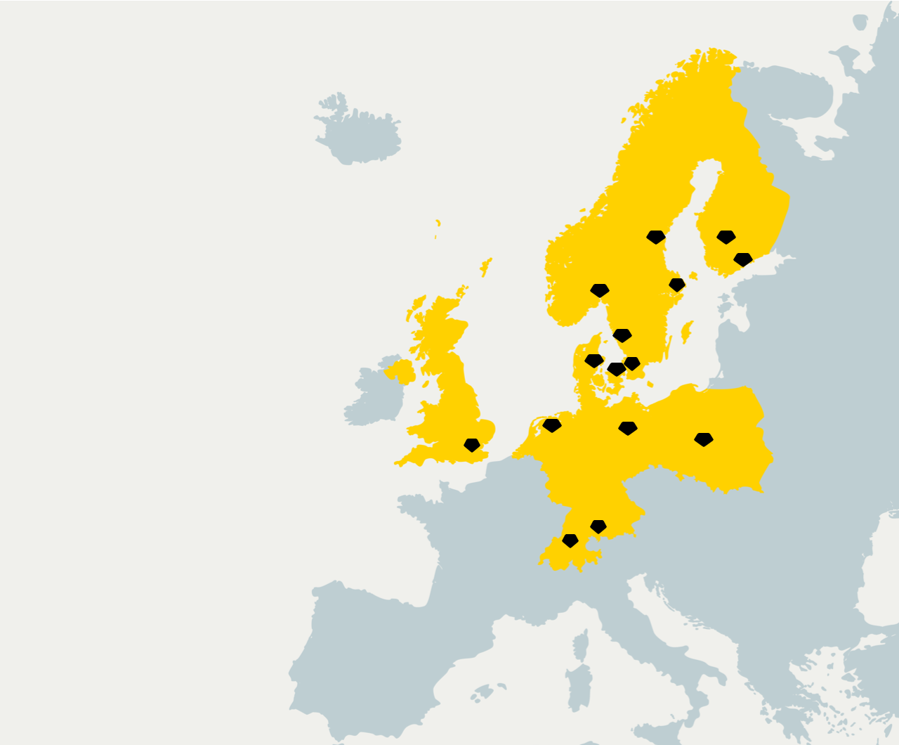 map with cities smaller