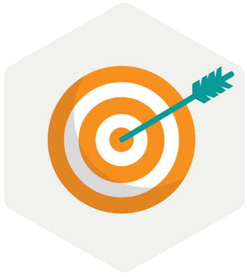 focus target - hexagon gray
