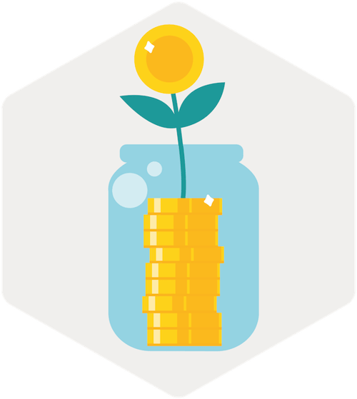 minimize cost - hexagon gray