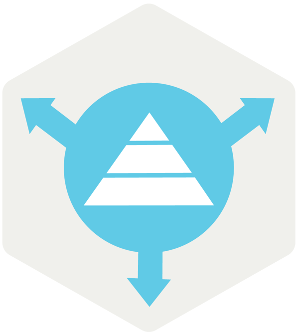 portfolio funnel pyramid - hexagon gray