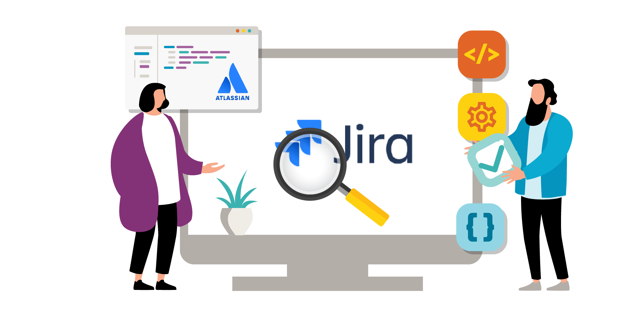 Training themed illustration - Test management with Jira