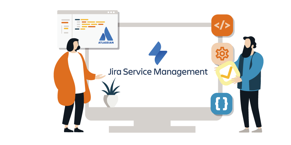 Training themed illustration -Atlassian Jira Service Management