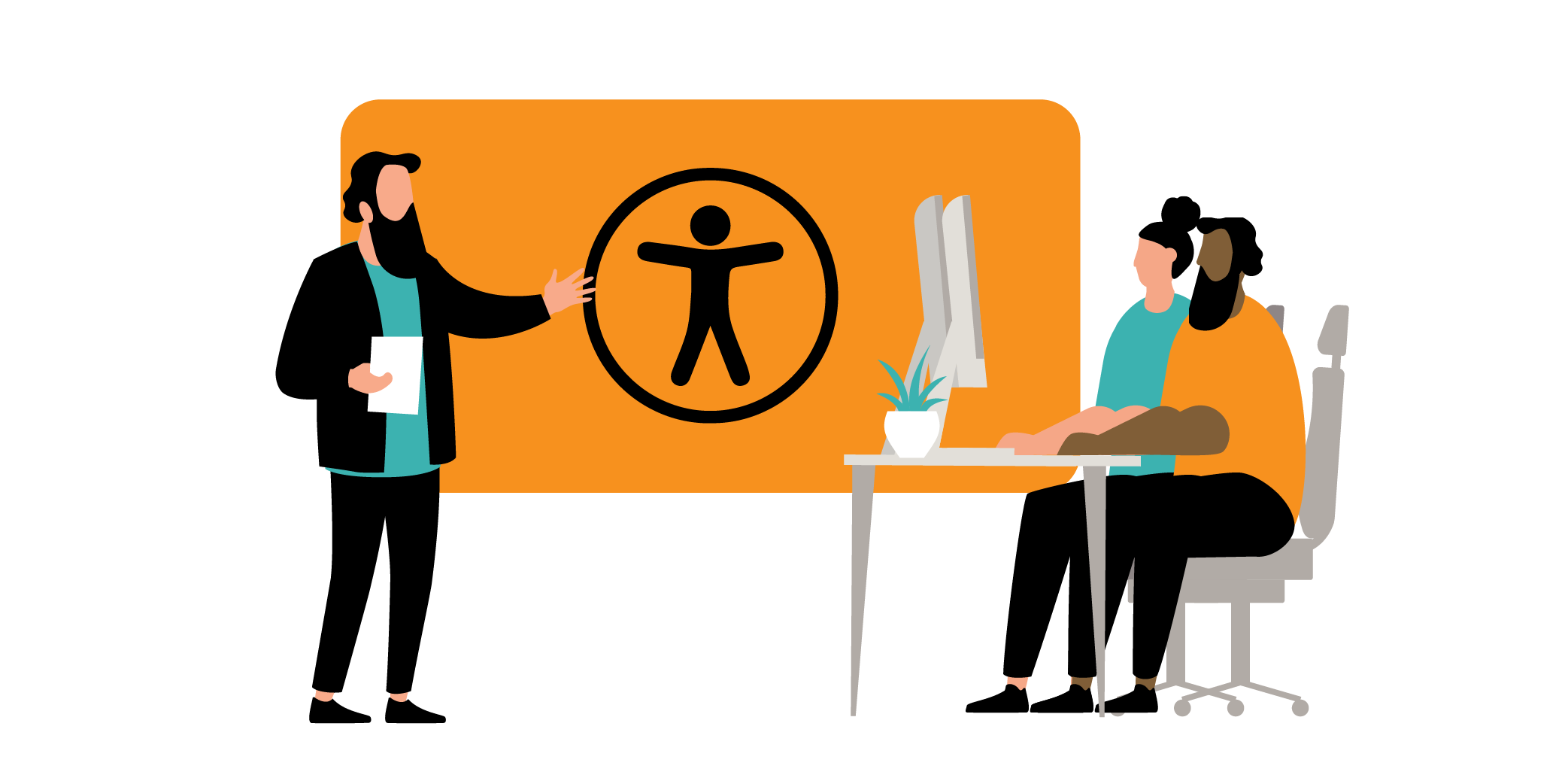 Training themed illustrations Accessibility