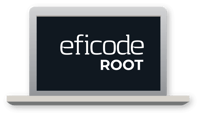 Eficode ROOT logo on laptop - illustration