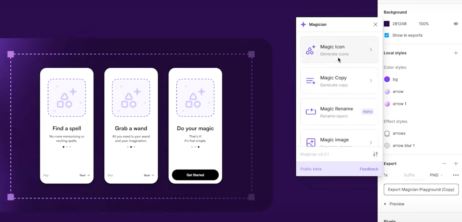 Magician plugin on Figma