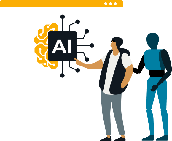 Robot and AI_Grey_2024_Illustration_Eficode 1