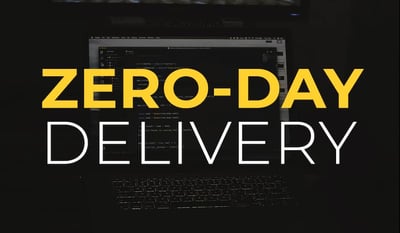 Banner with text zero-day delivery