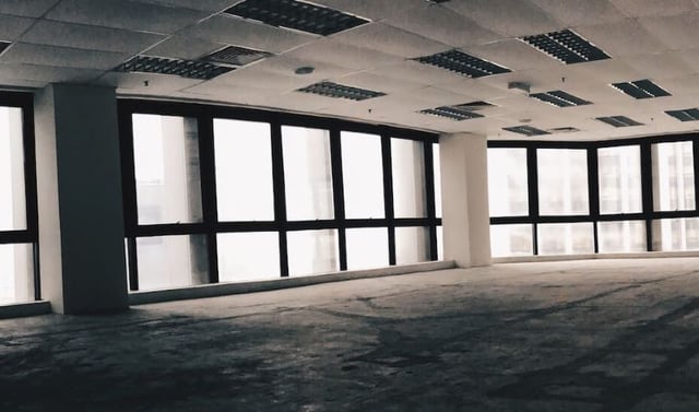 Empty workplace without servers or office furniture