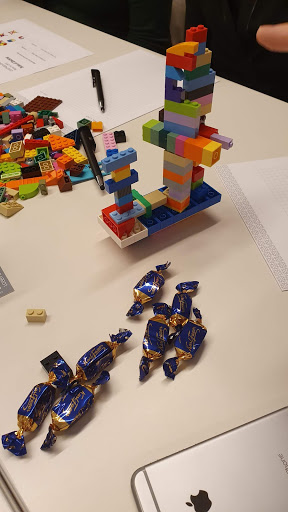 Fazer sweets were on the table during a LEGO®4DEVOPS workshop