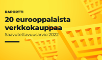 20 eurooppalaista verkkokauppaa -raportin keltainen kansikuva