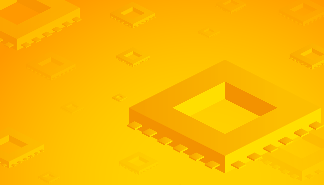 microchip on yellow background