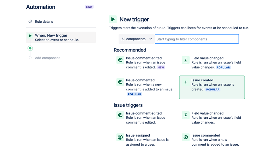 An image demonstrating Triggers in Jira Service Management.