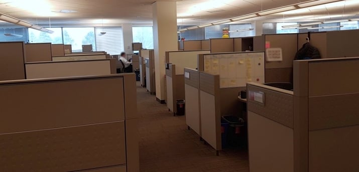 An empty office with desks