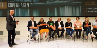 Picture from the panel on the stage at CoDe Conf 2017