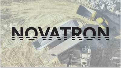 Novatron logo on tops of a construction site image