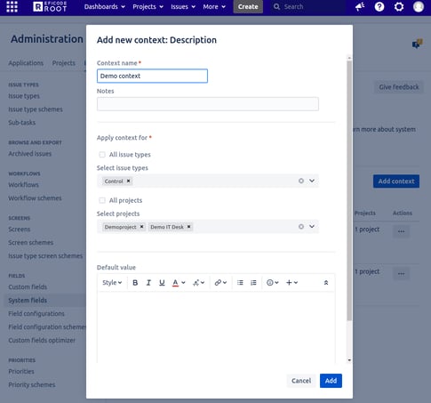 Jira add context