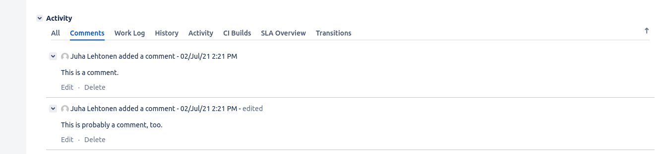 Jira comment refresh