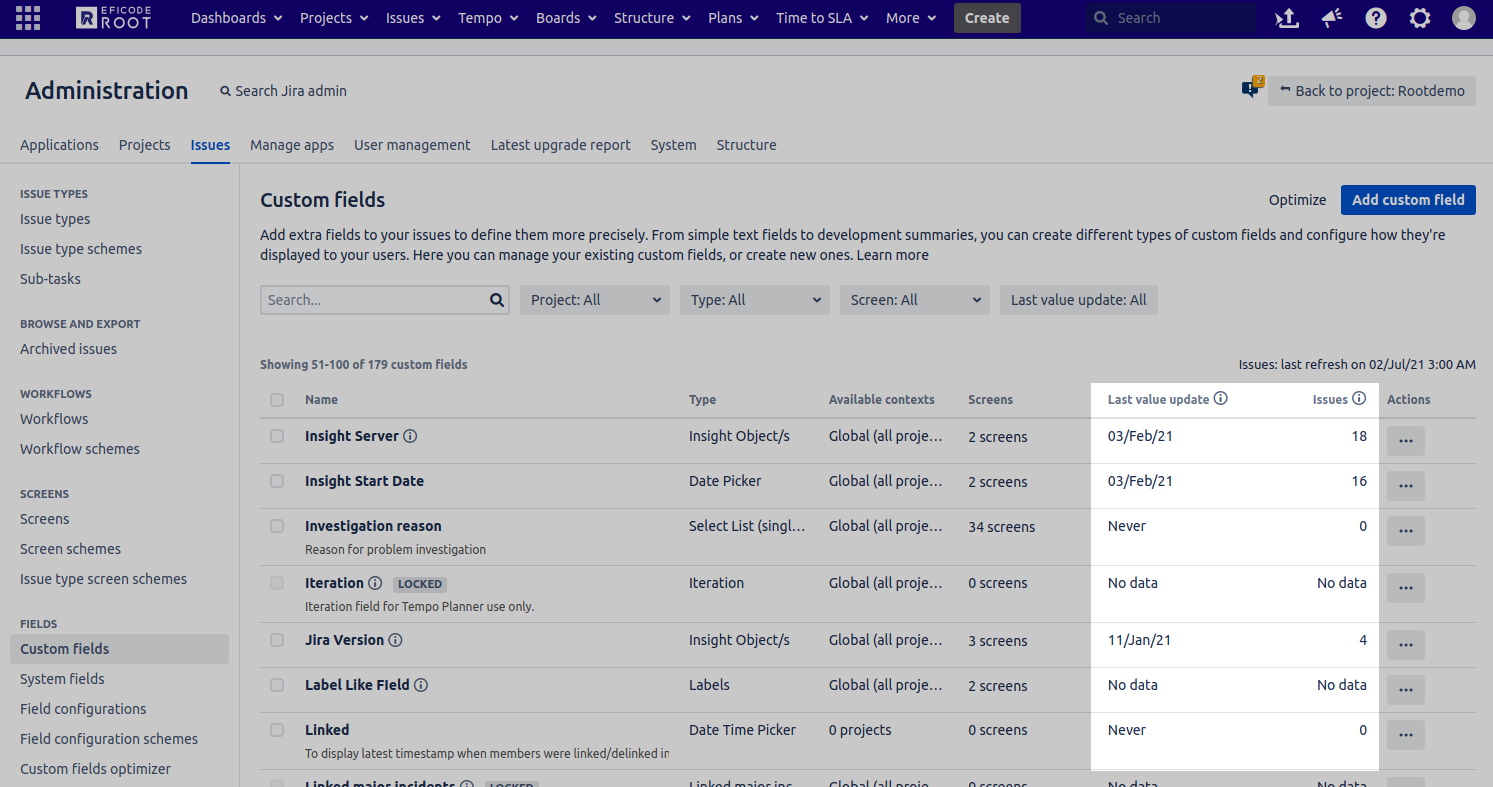 Jira custom field