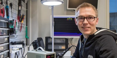 CEO Risto Virkkala sitting by the desk