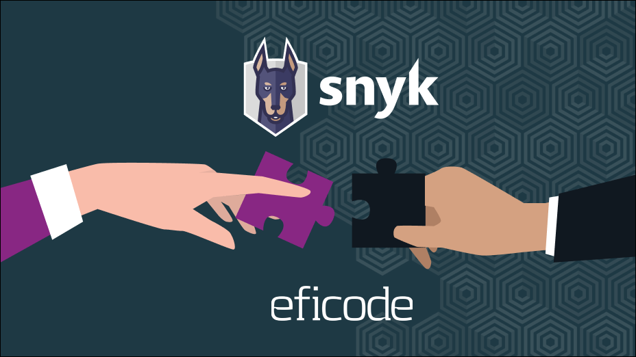 Snyk and Eficode logos putting together 2 puzzle pieces